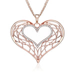 Large heart shaped necklace Rose gold nz