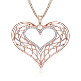 Large heart shaped necklace Rose gold nz