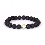 Lava stone bracelet with cross Gold nz
