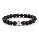 Lava stone bracelet with cross Silver nz