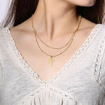 Layered Gold cross necklace nz