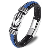 Leather and steel bracelet nz