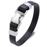 Leather bracelet silver buckle nz