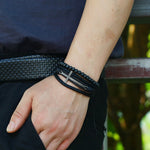 Leather bracelet with cross nz