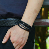 Leather bracelet with cross nz