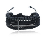Leather bracelet with cross nz