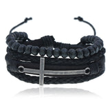 Leather bracelet with cross nz