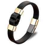 Leather bracelet with gold knot nz