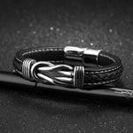 Leather bracelet with metal nz