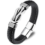 Leather bracelet with metal nz
