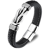Leather bracelet with metal nz