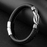 Leather bracelet with metal nz