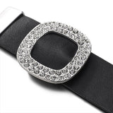Leather bracelet with rhinestones One size fits all nz