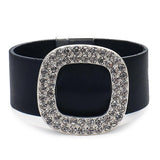 Leather bracelet with rhinestones One size fits all nz