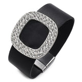 Leather bracelet with rhinestones One size fits all nz