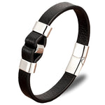 Leather bracelet with silver knot nz