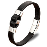 Leather bracelet with silver knot nz