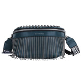 Leather bum bag women Dark blue nz