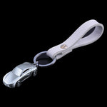 Leather car key holder Silver nz