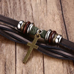 Leather cross bracelet nz