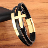 Leather crucifix bracelet nz