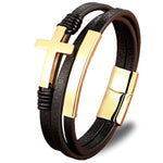 Leather crucifix bracelet nz