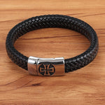 Leather iron cross bracelet nz