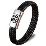 Leather iron cross bracelet nz