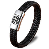Leather iron cross bracelet nz
