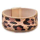 Leopard leather bracelet 17 19 cm nz