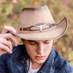 Light leather cowboy hat nz
