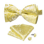 Light Yellow bow tie paisley nz