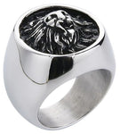Lion head forged steel ring 54.5 mm nz