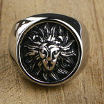 Lion head forged steel ring nz