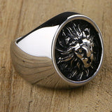 Lion head forged steel ring nz