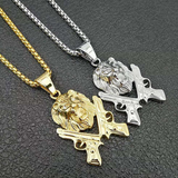 Lion Pendant Crossed Swords nz