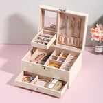 Lockable Jewelry Box with Drawer White nz