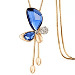 Long butterfly necklace Blue nz
