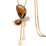 Long butterfly necklace Brown nz
