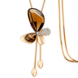 Long butterfly necklace Brown nz