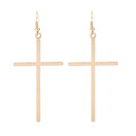 Long cross earrings Gold nz