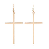 Long cross earrings Gold nz