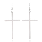 Long cross earrings Silver nz