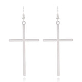 Long cross earrings Silver nz