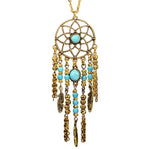 Long dreamcatcher necklace Gold nz