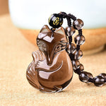 Lucky fox obsidian necklace pearl nz