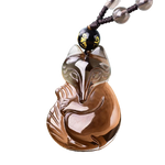 Lucky fox obsidian necklace pearl nz