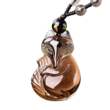 Lucky fox obsidian necklace pearl nz