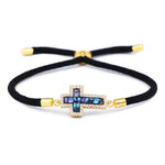 Luxury cross bracelet Black / Gold nz