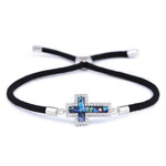 Luxury cross bracelet Black / silver nz